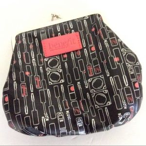 - Benefit mini clutch in nwot cute art black pouch